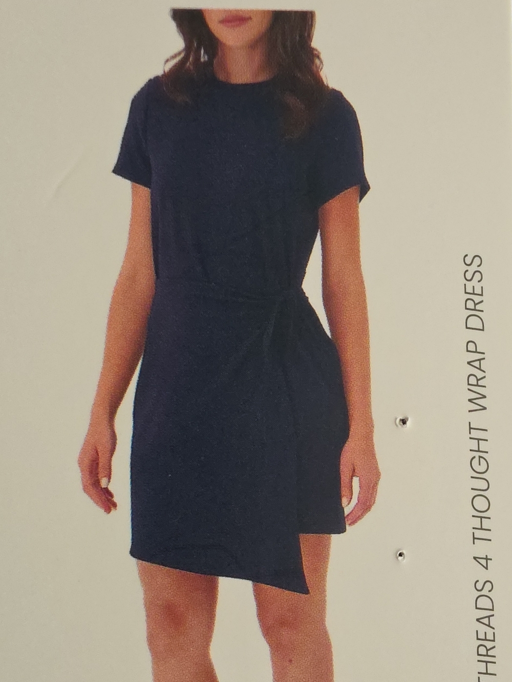 Threads 4 Thought Navy Short Sleeve Wrap Mini Dress